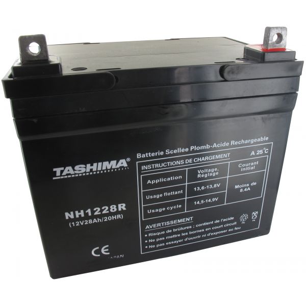 Batterie gel / AGM 12v-28 ah+ droite