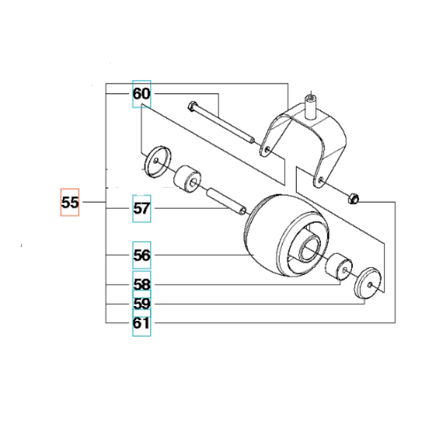 Roue de pivot Rider HUSQVARNA 582802601