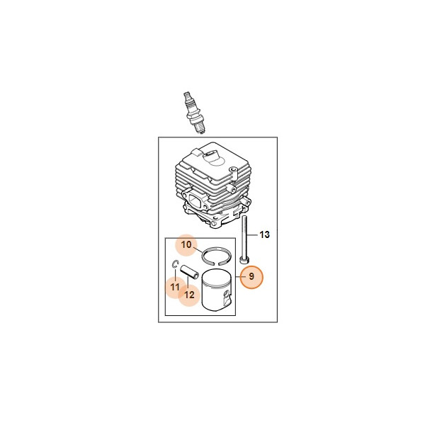 Piston Ø 34 mm débroussailleuse FS70 STIHL 41440302011