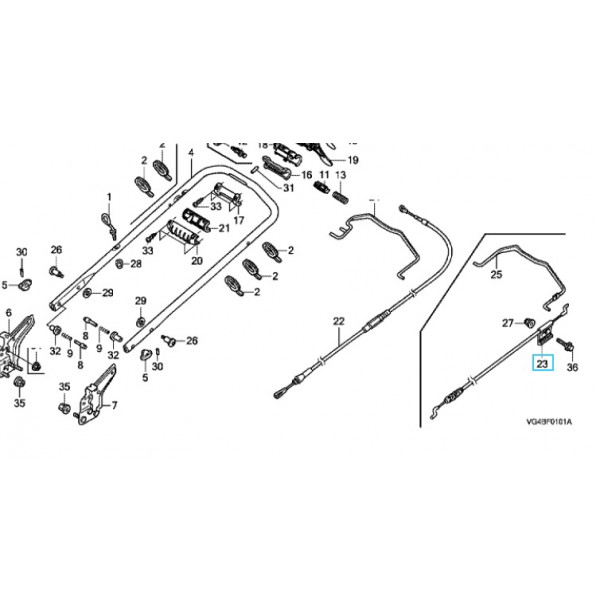 Cable frein de lame 54530VL0S01  HONDA