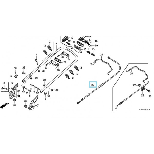 Cable d'avancement 54510VL0P02  HONDA