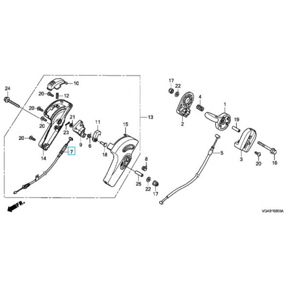 Cable de rotostop 54530VL0H01  HONDA