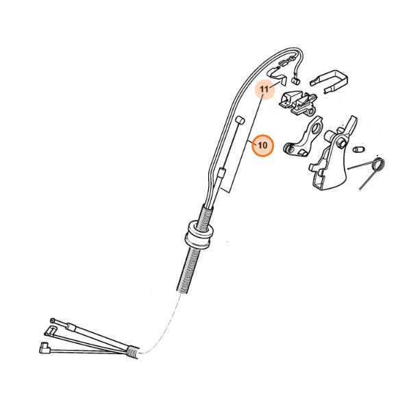 Câble de commande des gaz 42821801107 STIHL