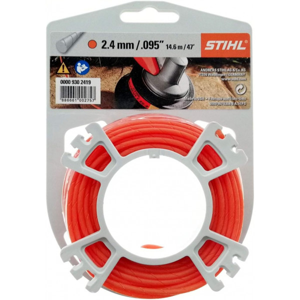 Fil nylon SILENCIEUX rond Ø 2.4 mm x 14 m STIHL